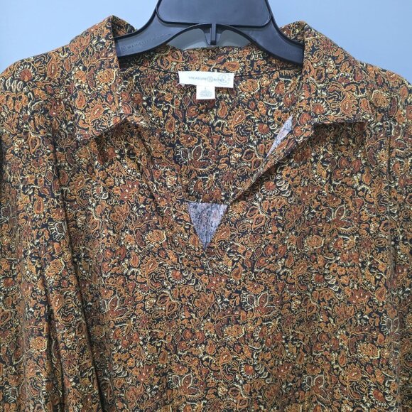 Treasure & Bond Brown Paisley Puff Sleeve Blouse L – NWT 100% Cotton - Picture 3 of 10